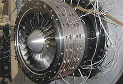 Photo of engine rotor blades