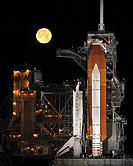 Image of space shuttle on launching pad